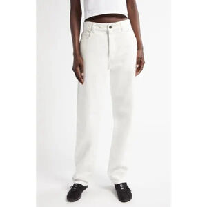 NWT THE ROW Carlyl Mid Rise Straight Leg Jeans White Size 29 Quiet Luxury Japan